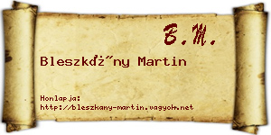 Bleszkány Martin névjegykártya